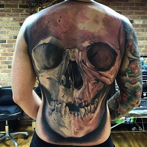 Skull Back Tattoo