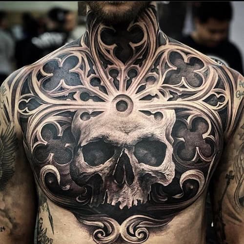 Skull Neck Tattoo