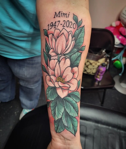 Flower Memorial Tattoo
