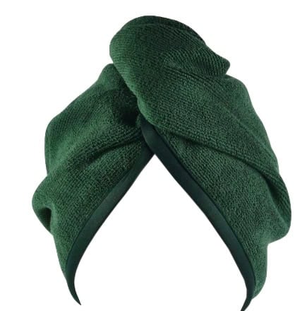 Green Microfiber Hair Towel Wrap
