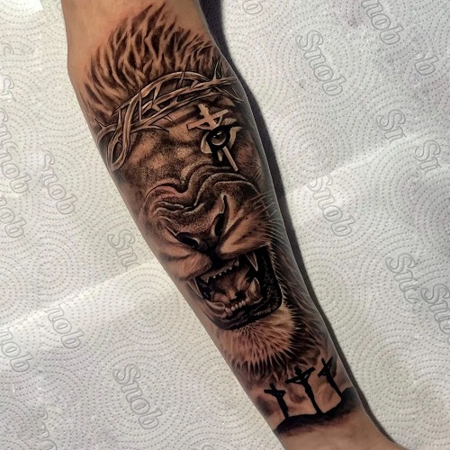 Religious Lion Tattoo
