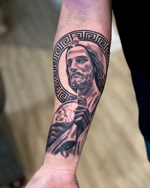 Religious Tattoo Forearm
