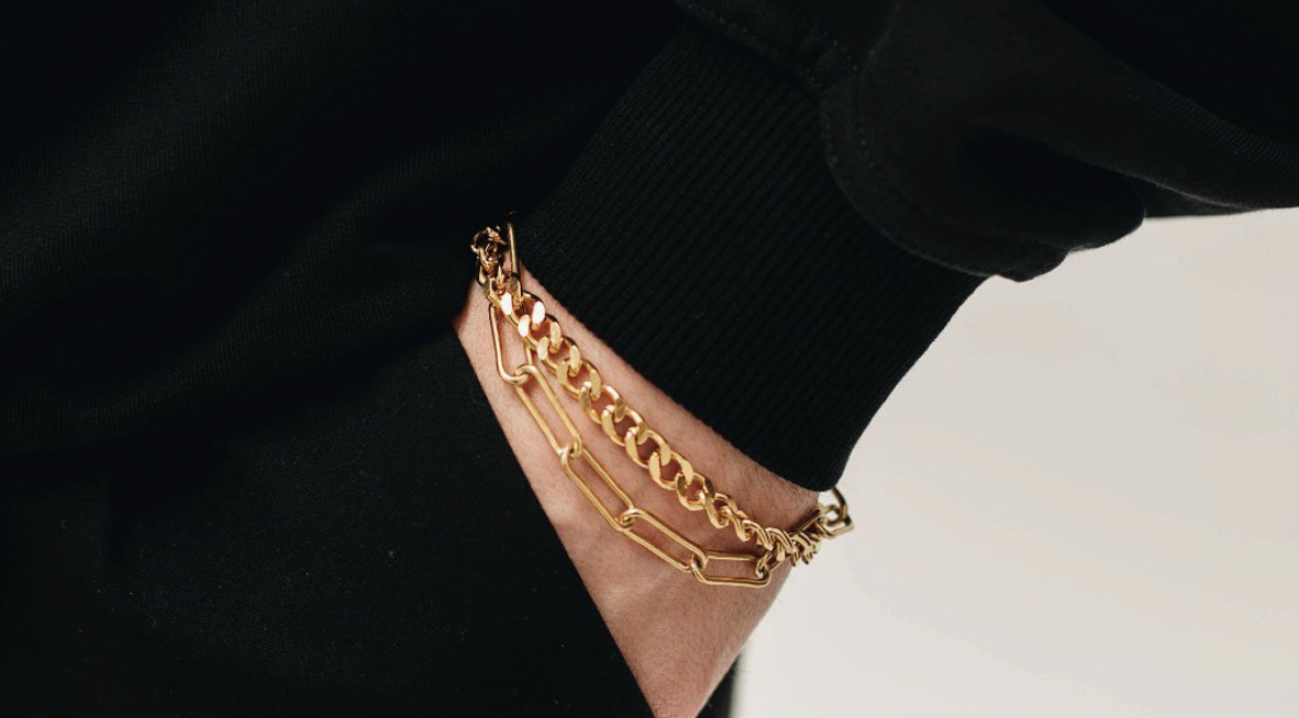 Metallic Tom Wood Cable Bracelet in Gold Womens Mens Jewellery Mens Bracelets 
