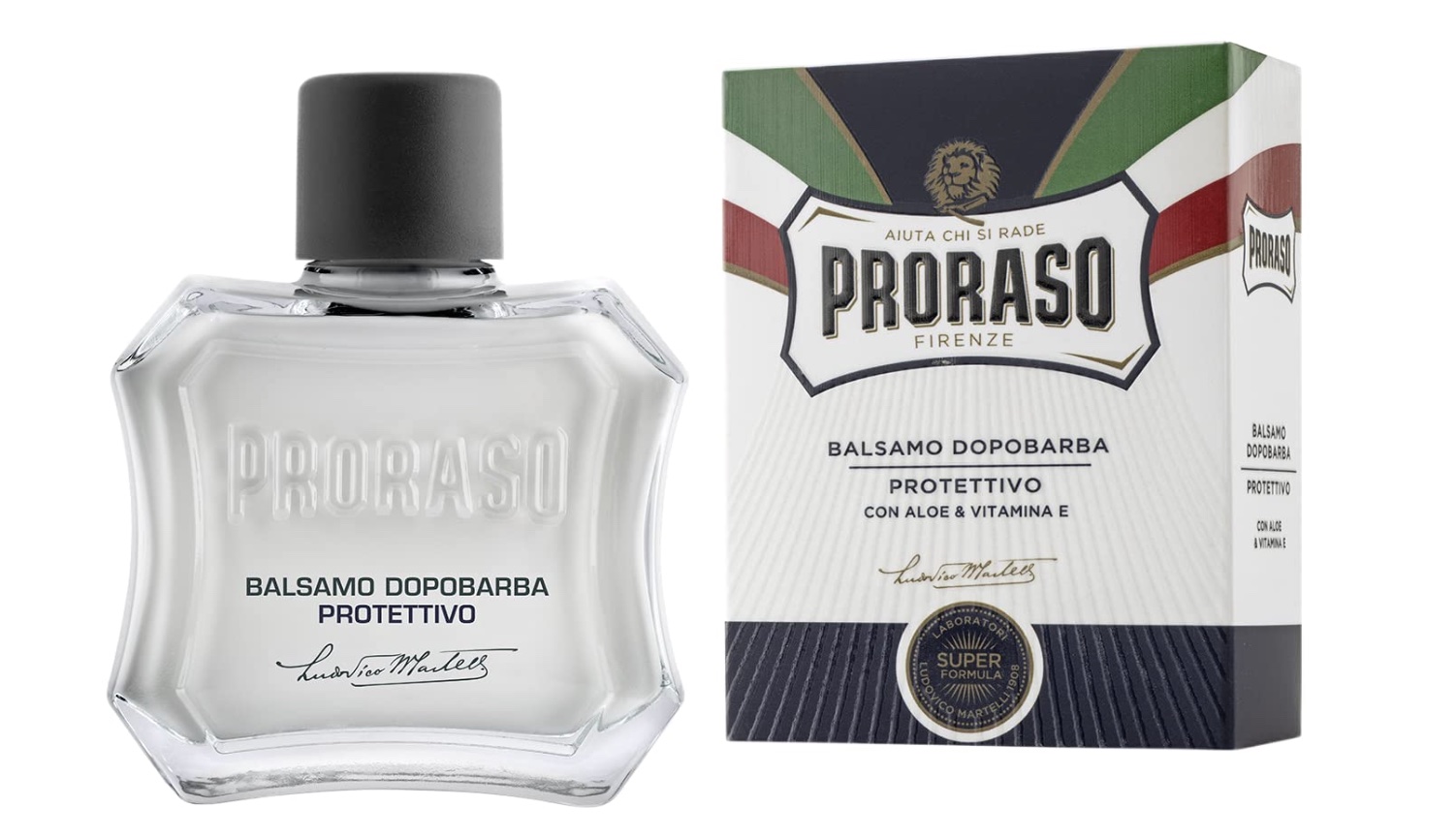 bottle and box display of Proraso aftershave
