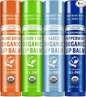 Dr. Bronner’s Organic Lip Balm 4-Pack
