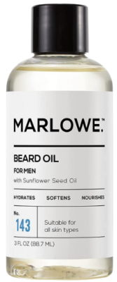 A bottle of MARLOWE Beard Oil
