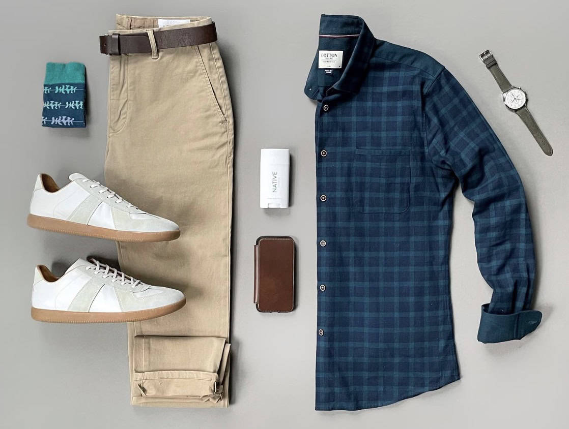 Flat lay of men's essentials
