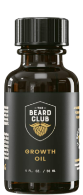 A bottle of The Beard Club Growth Oil