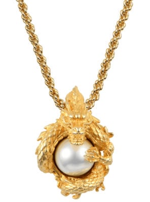 Aporro WONG Coiled Dragon Pearl Pendant