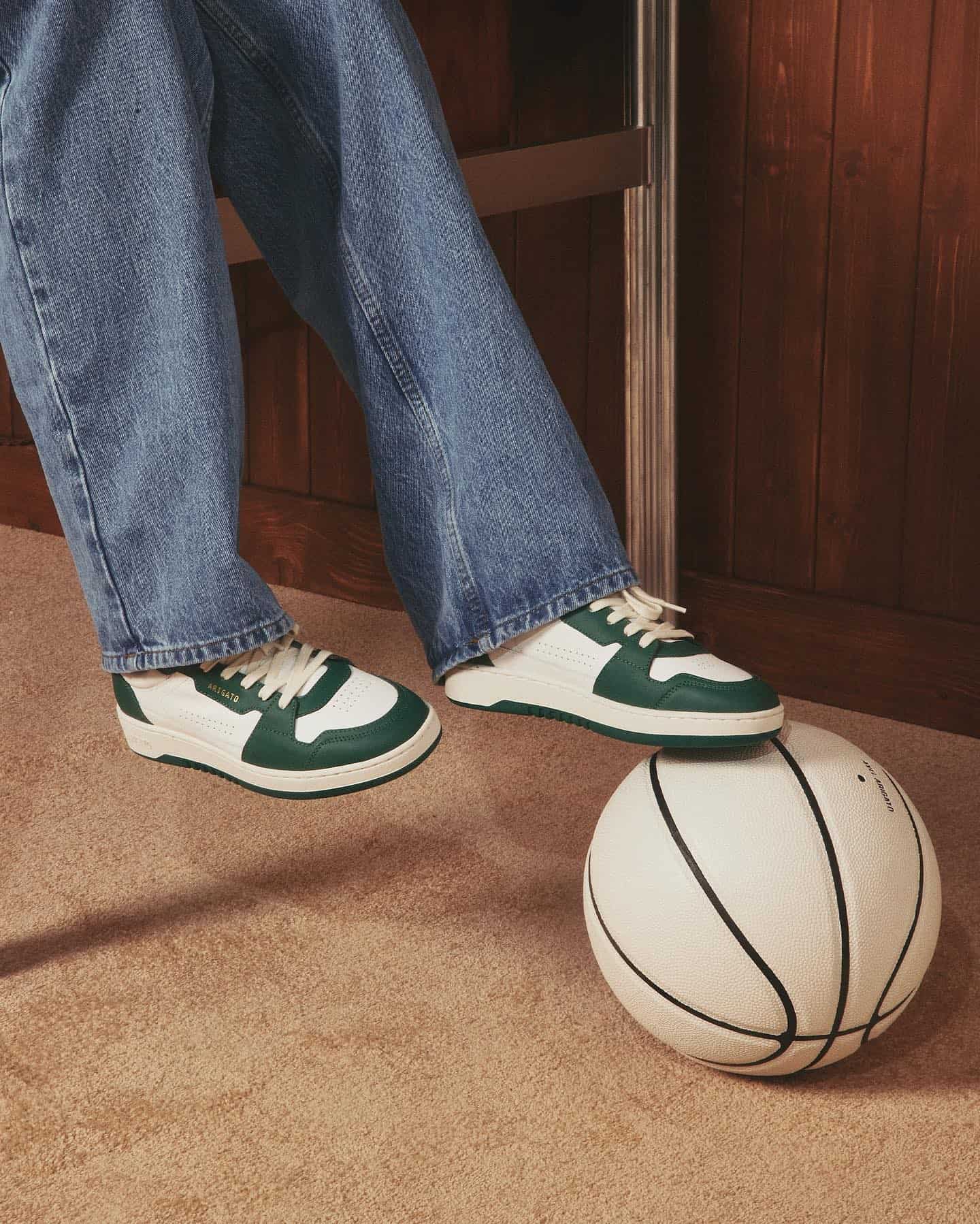 a pair of green dice lo sneakers
