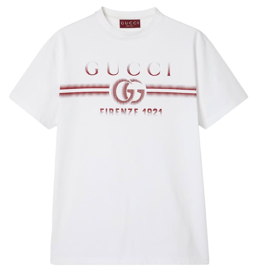 GUCCI COTTON JERSEY T-SHIRT WITH GUCCI PRINT