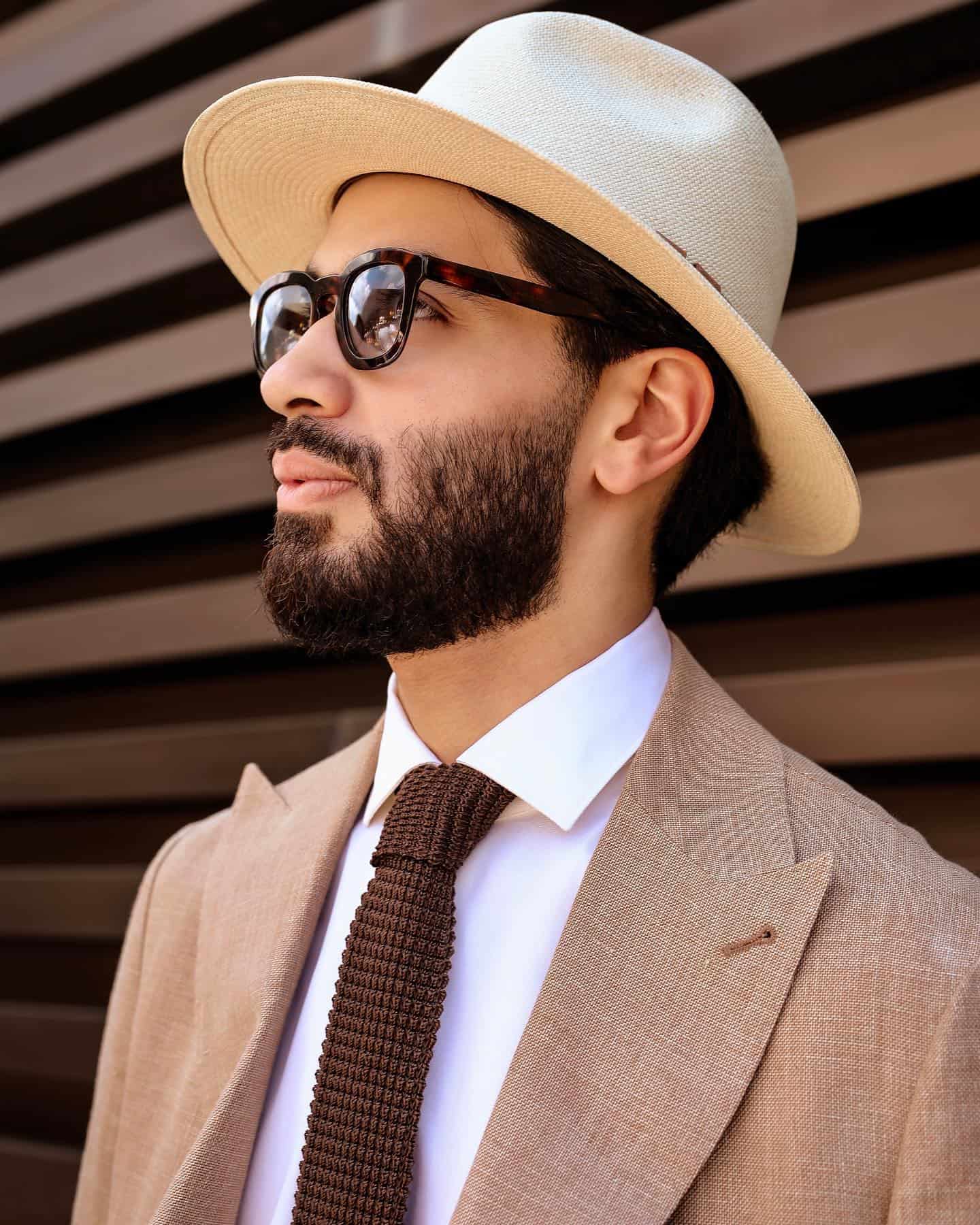 pairing a suit with a straw hat