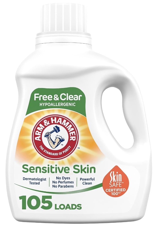 bottle of Arm & Hammer sensitive skin laundry detergent