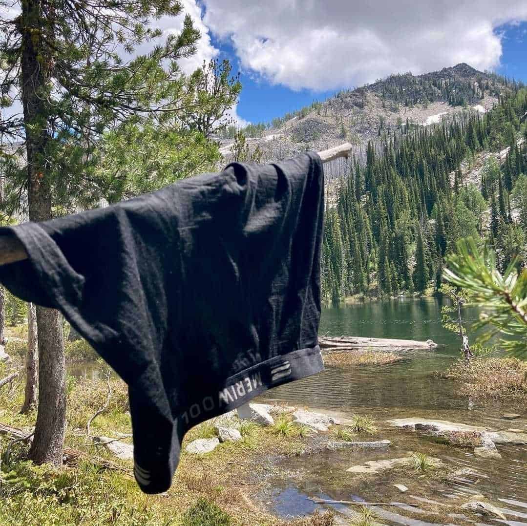 drying an underwear outdoors