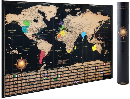 InnovativeMap Scratch Off World Map Poster
