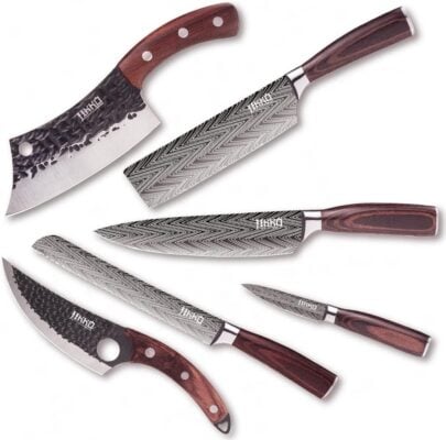 JIKKO New 67 Layers Carbon Steel Japanese Knife Set
