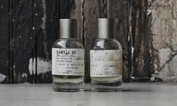 empty bottles of santal 33 by le labo
