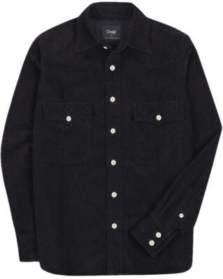 Tops among the best Western shirts: Drake’s Navy Corduroy Two-Pocket Western Shirt