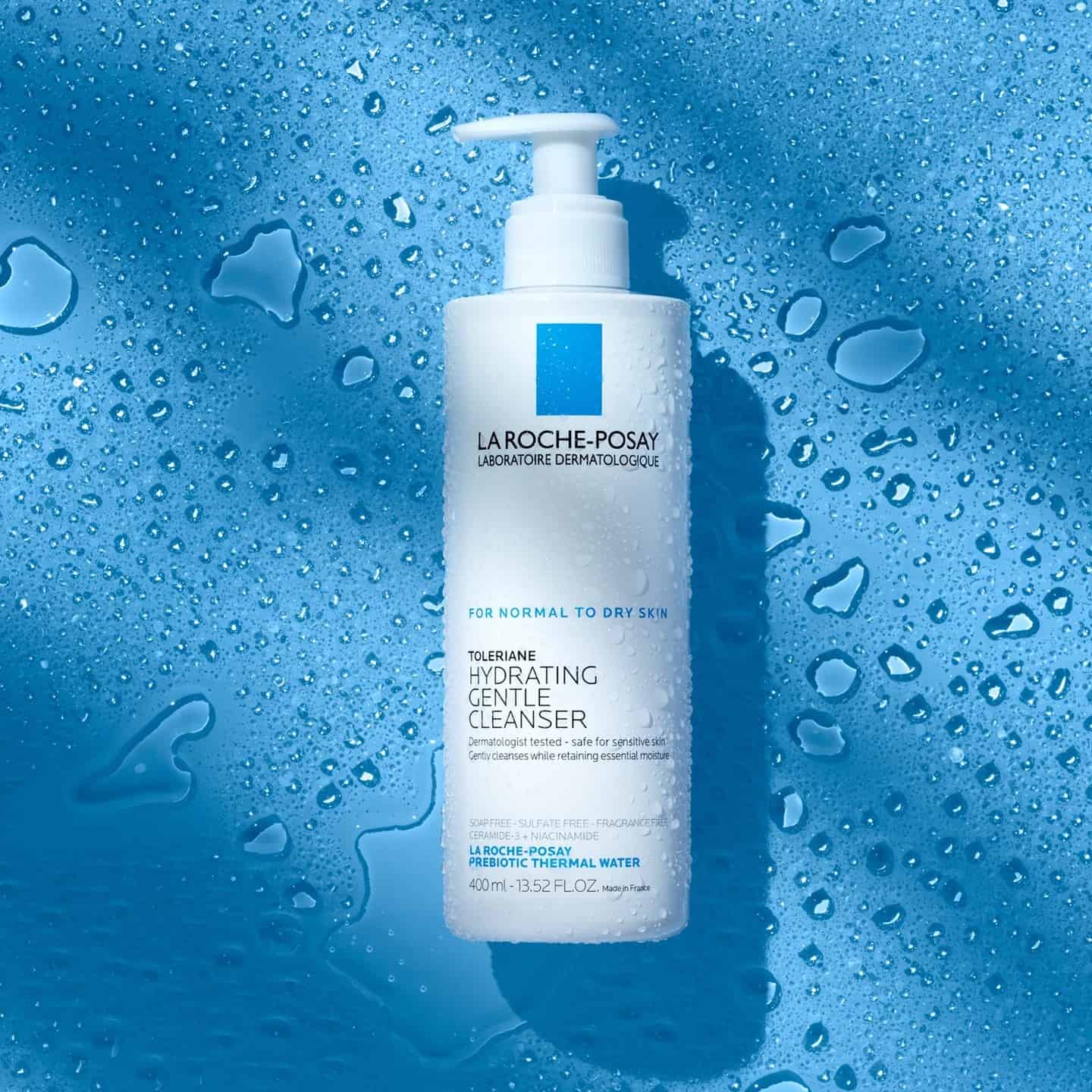 a bottle of hydrating gentle cleanser by laroche posay