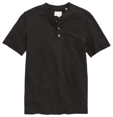 Melhores camisetas pretas masculinas: camiseta Billy Reid Hemp Henley