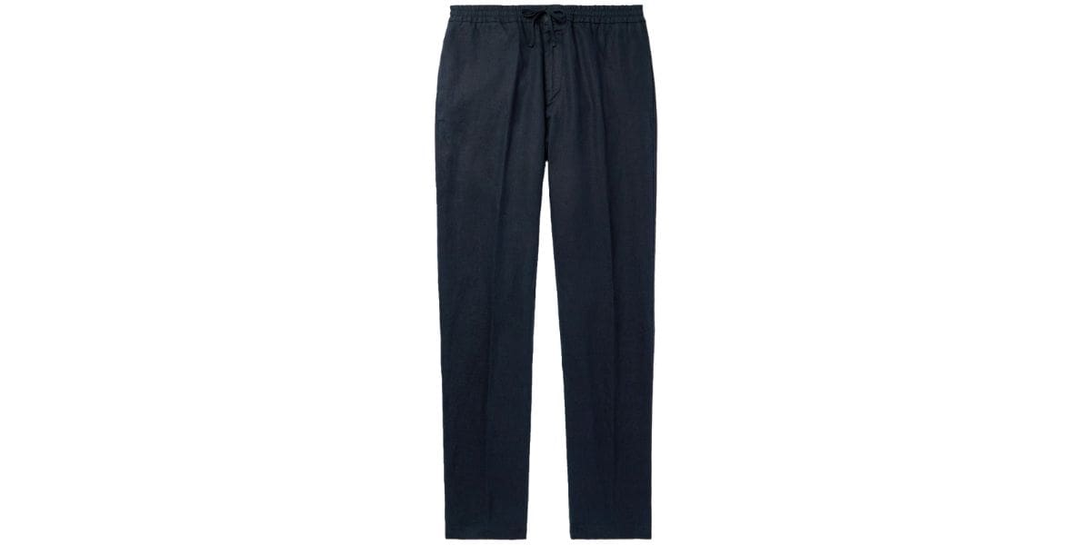 CANALI Straight-Leg Linen Drawstring Trousers