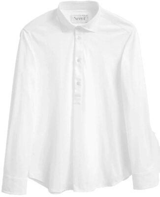 Neem London Recycled Italian White Popover Shirt: best men's dress shirts