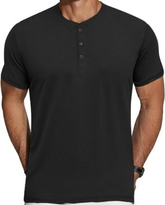 Black Henley T-Shirt
