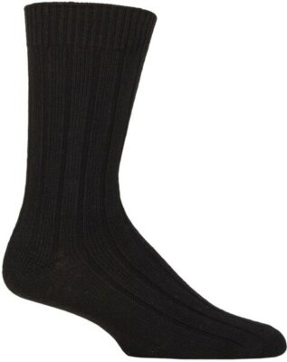 Men's Wool Cashmere Socks- Black main image 1