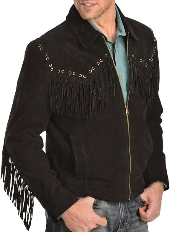 Scully Men’s Fringed Suede Leather Short Jacket
