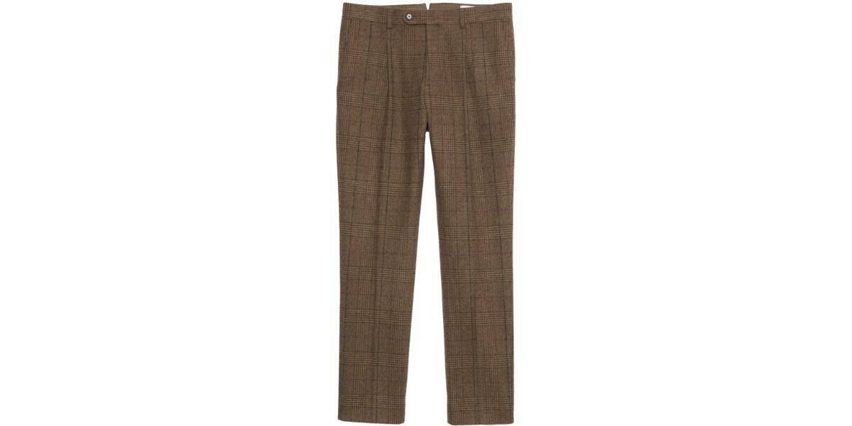 Warmest Pants in Wool Blend Green Check