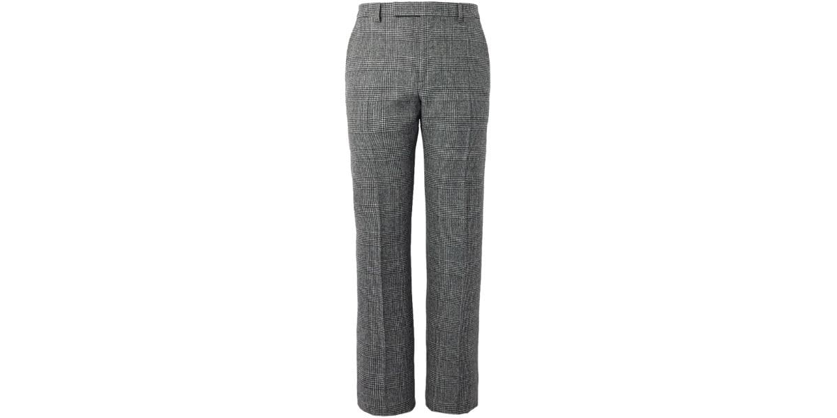 Celine Homme Straight-Leg Prince of Wales Wool Trousers
