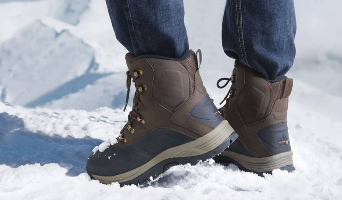 Men's Snow Boots, Winter Outdoor Hiking Shoes, PU Leather Upper Warm