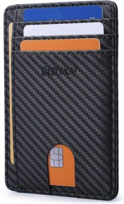 Buffway Carbon Fiber Leather Cardholder