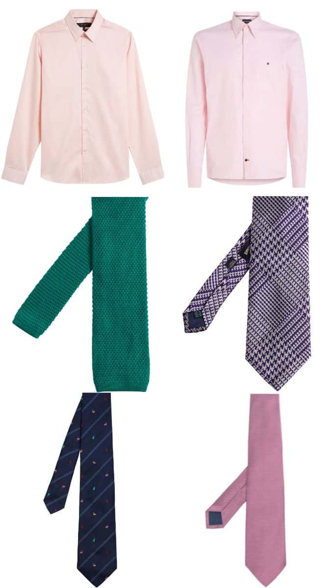 Men's Pink Shirt and Tie Combinations