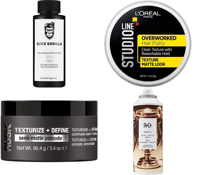 styling products for men's haircuts with a cropped blunt fringe