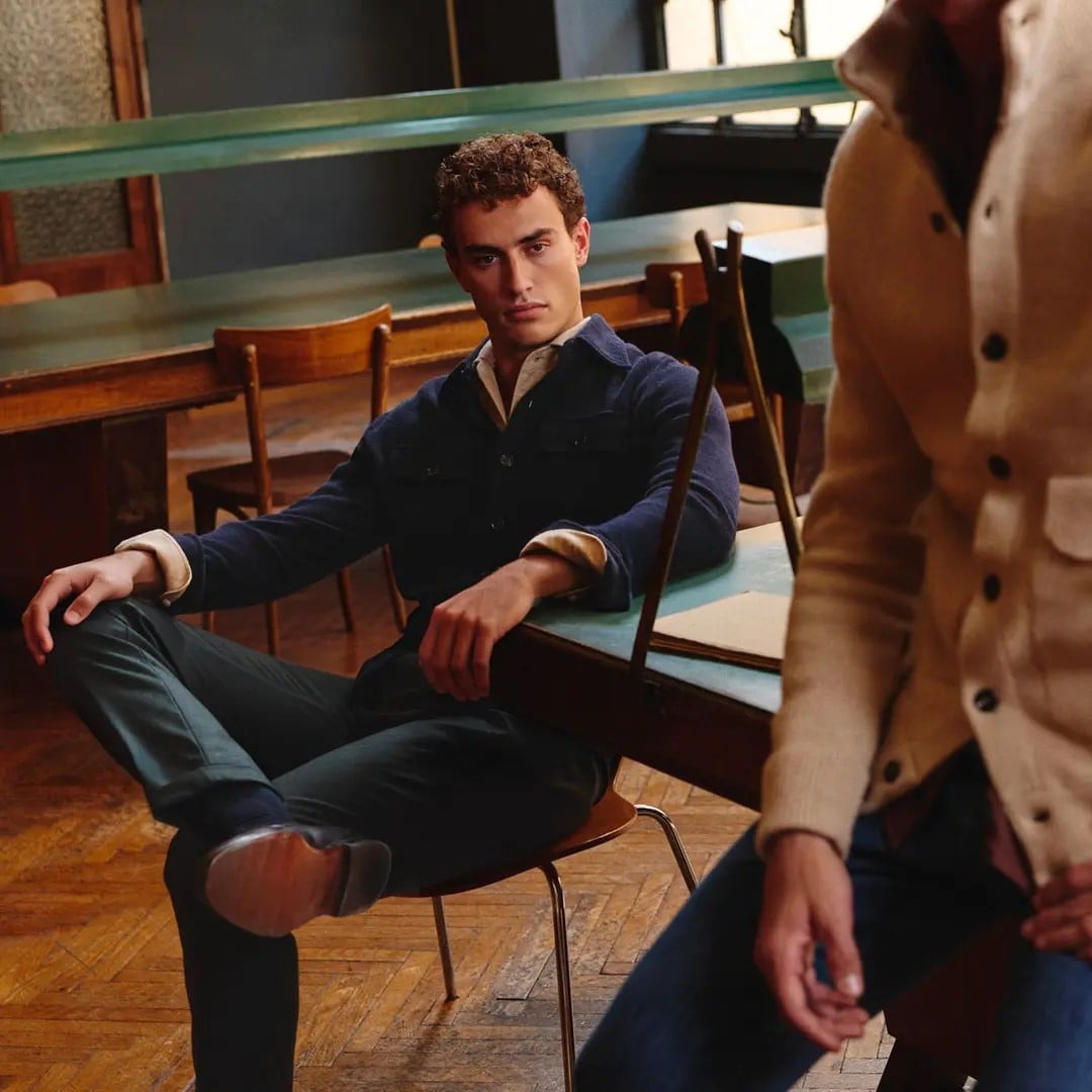 Luca Faloni Overshirt Goatskin Suede Leather