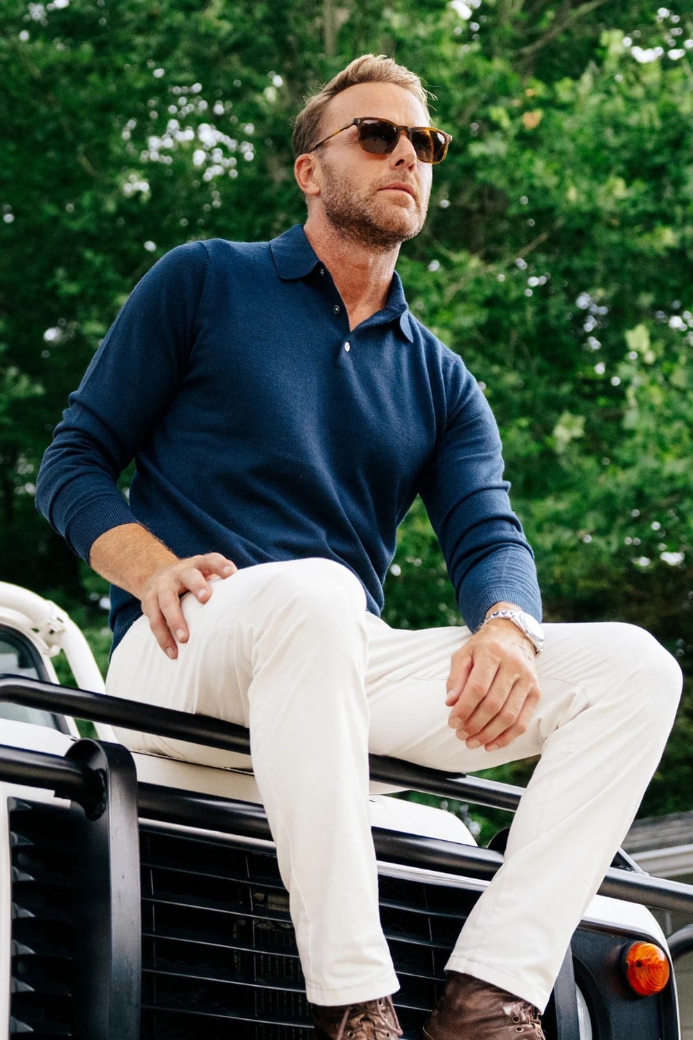 Collars & Co Bellagio Three Button Long Sleeve Merino Polo