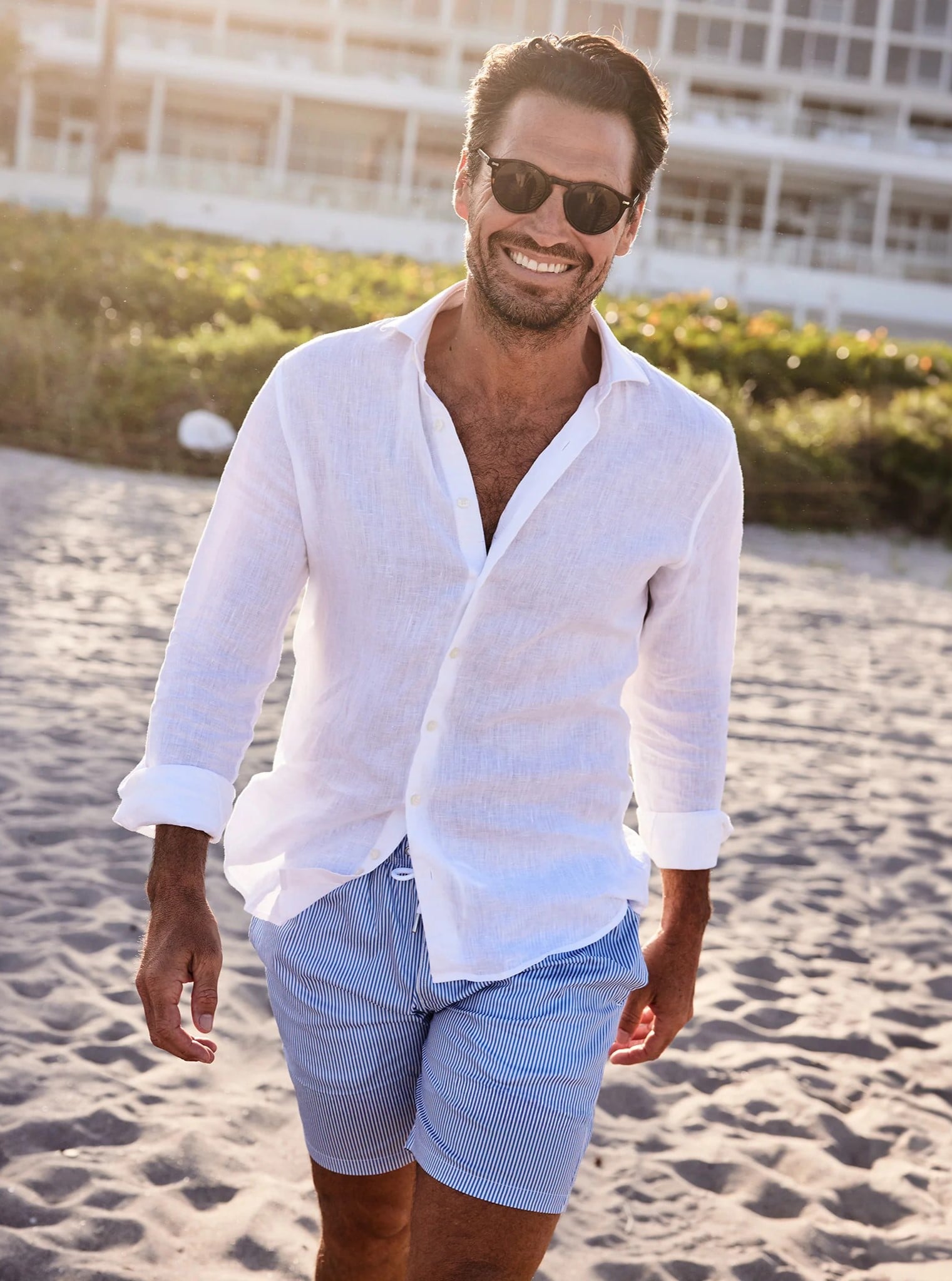 Collars and co Riviera Swim Trunk Blue Stripe