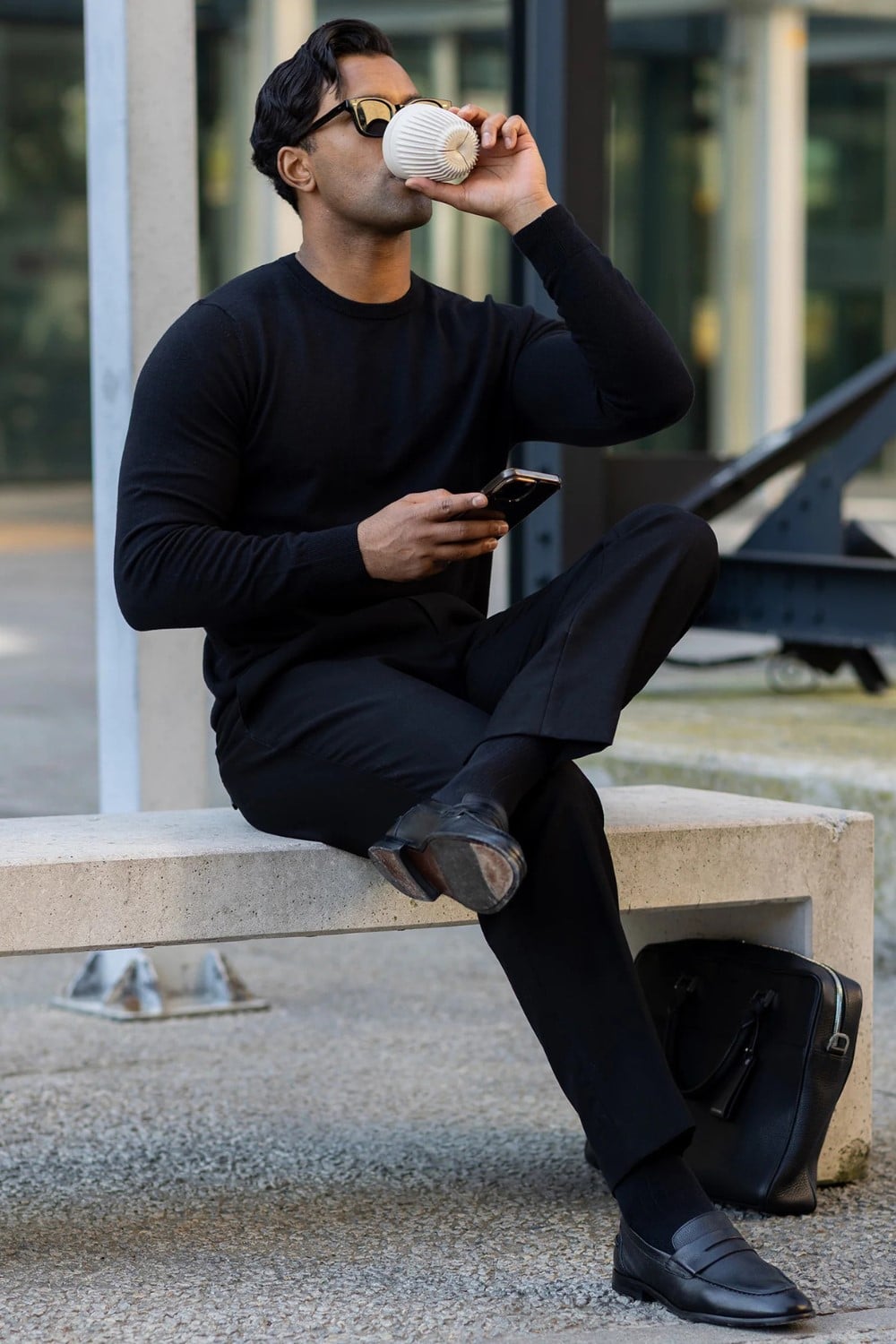 Collars & Co Luxury Touch Cotton and Cashmere Crew Neck Sweater