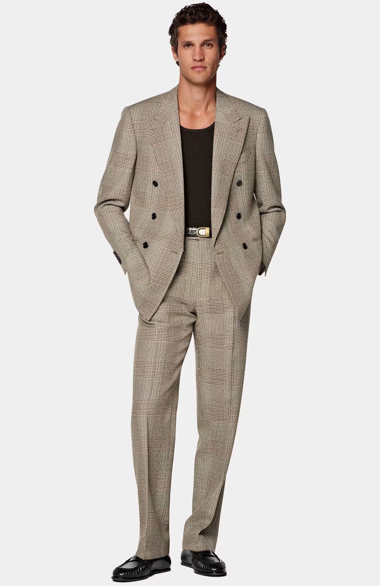 Suit Supply Checked Relaxed Fit Roma Suit