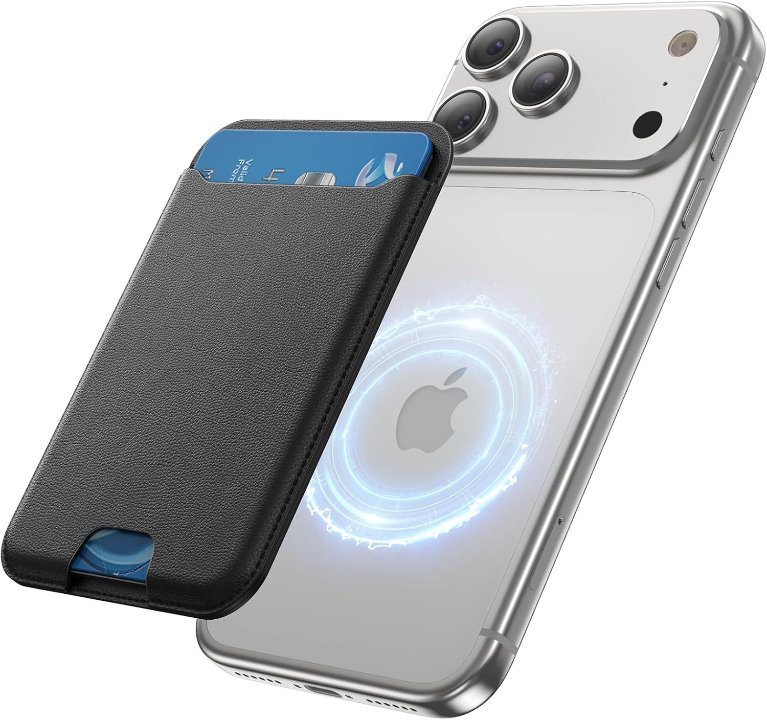 TWZKG Magnetic Card Wallet Holder with MagSafe for iPhone 14 Pro Max/14 Plus/14 Pro/14,iPhone 13 Pro Max/13 Pro/13/13 Mini, for iPhone 12/12 Pro/12 Max/12 Mini,SkyGrey
