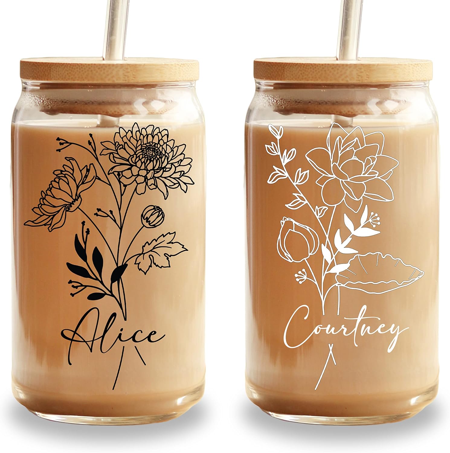 Birth Month Flower Glass